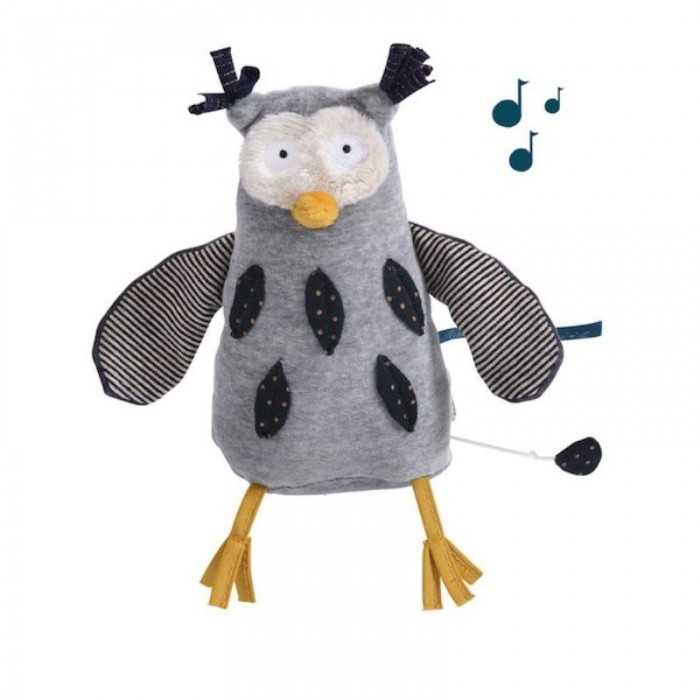 PUPAZZO MUSICALE GUFO LES MOUSTACHES MOULIN ROTY