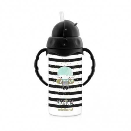 Miniland - Bottiglia termica Magical con cannuccia 240ml